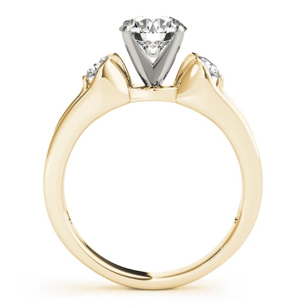 3-Stone Half Bezel Engagement Ring, style 83853, Side view in yellow gold