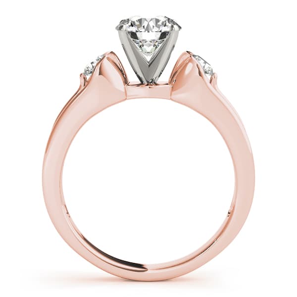 3-Stone Half Bezel Engagement Ring, style 83853, Side view in rose gold