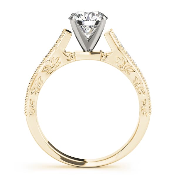 Antique Engagement Ring, style 83854, Side view in yellow gold