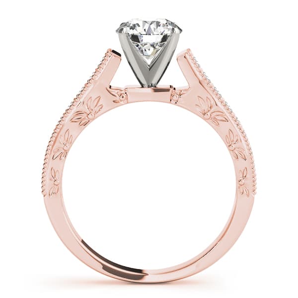 Antique Engagement Ring, style 83854, Side view in rose gold