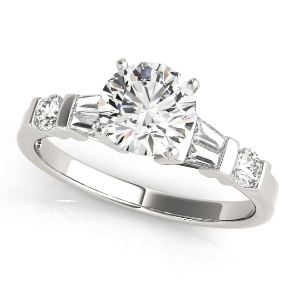 Fancy Shape Baguette Engagement Ring — style 83856 in 10k White Gold