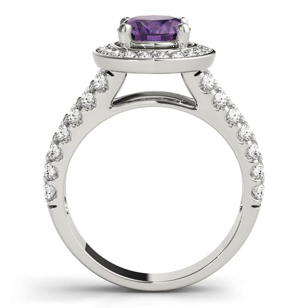 Oval Gemstone Ring (0.69 ct. tw.), Side view in white gold or platinum