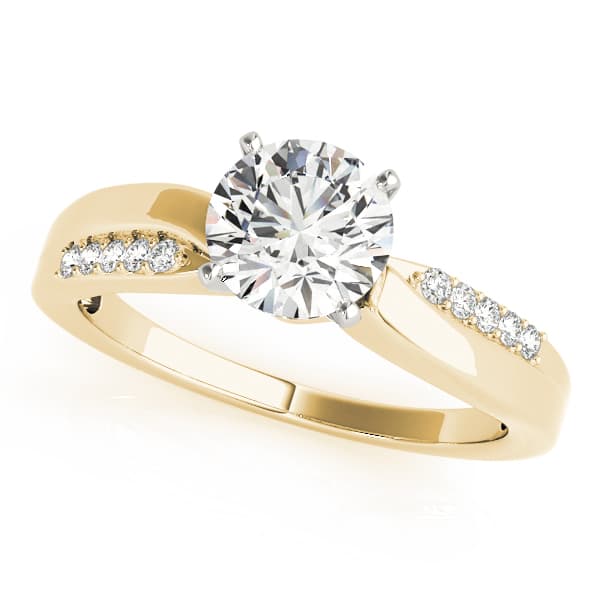 Bypass Prong Set Engagement Ring, style 83861, Front view in yellow gold
