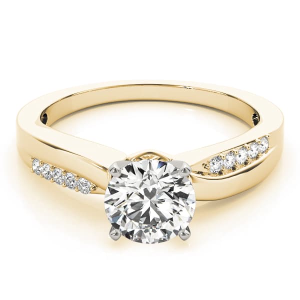 Bypass Prong Set Engagement Ring, style 83861, On hand view in yellow gold