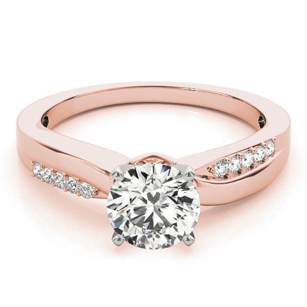 Bypass Prong Set Engagement Ring, style 83861, On hand view in rose gold