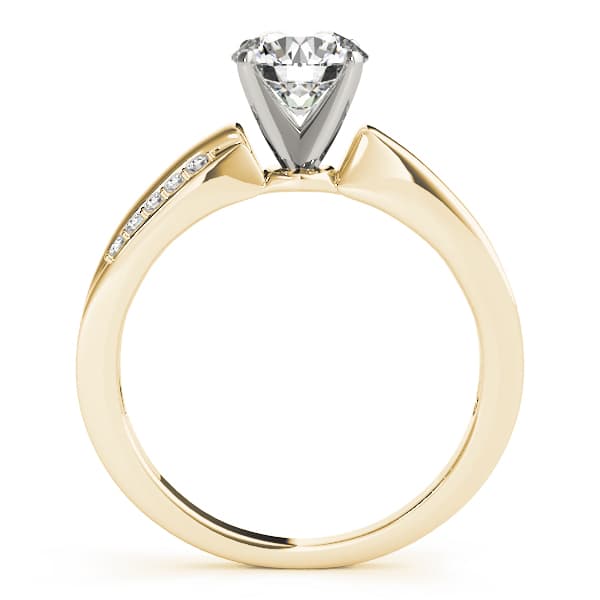 Bypass Prong Set Engagement Ring, style 83861, Side view in yellow gold