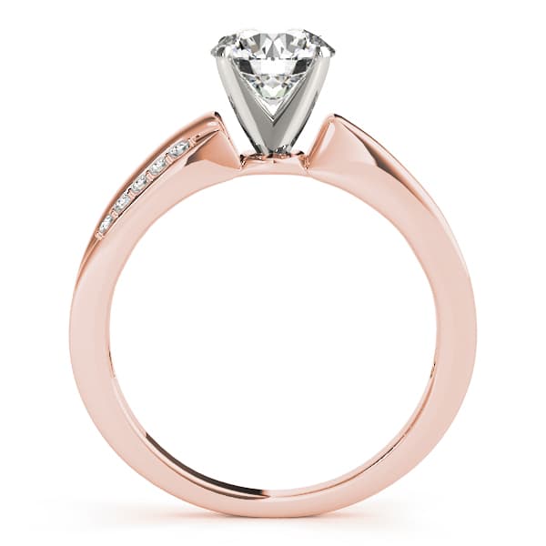 Bypass Prong Set Engagement Ring, style 83861, Side view in rose gold