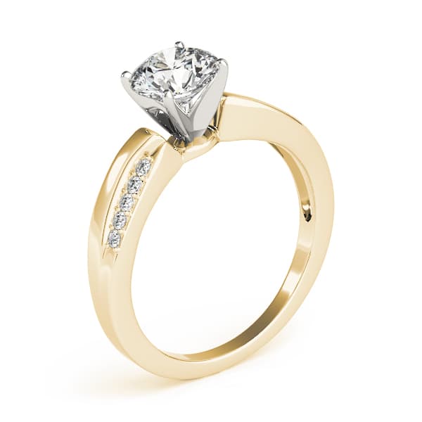 Bypass Prong Set Engagement Ring, style 83861, Top view in yellow gold