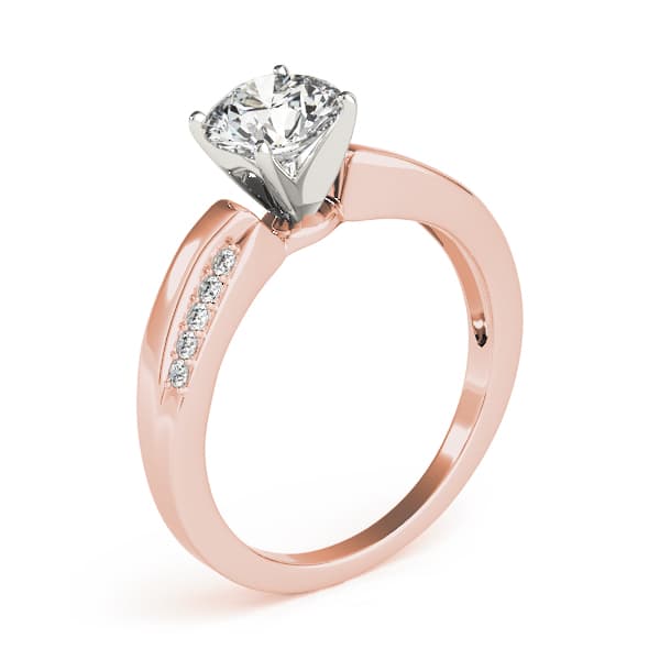 Bypass Prong Set Engagement Ring, style 83861, Top view in rose gold
