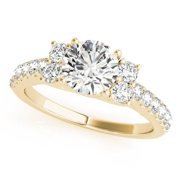Cluster Sides Engagement Ring, style 83863, Front view in yellow gold