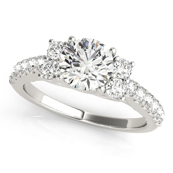 ENGAGEMENT RINGS CLUSTER SIDES — style 83863 in 10k White Gold