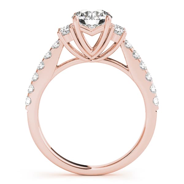 Cluster Sides Engagement Ring, style 83863, Side view in rose gold