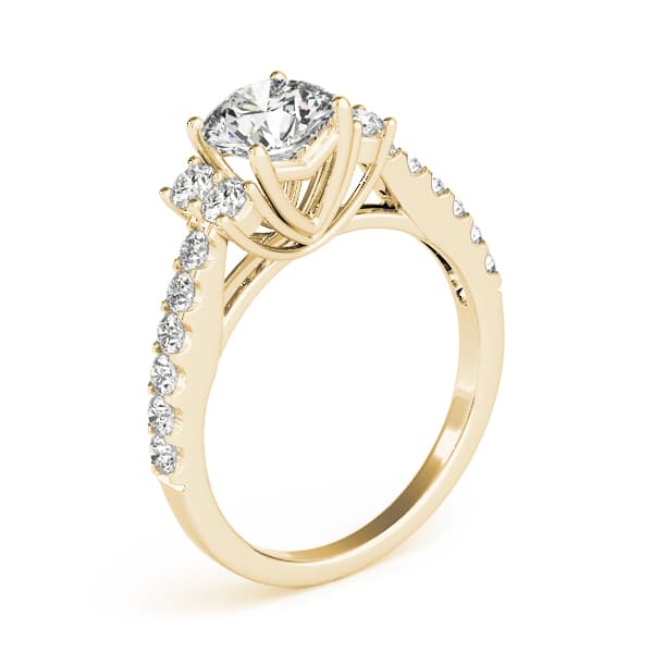 Cluster Sides Engagement Ring, style 83863, Top view in yellow gold