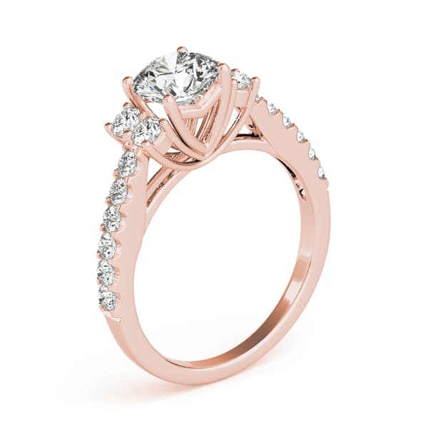 Cluster Sides Engagement Ring, style 83863, Top view in rose gold