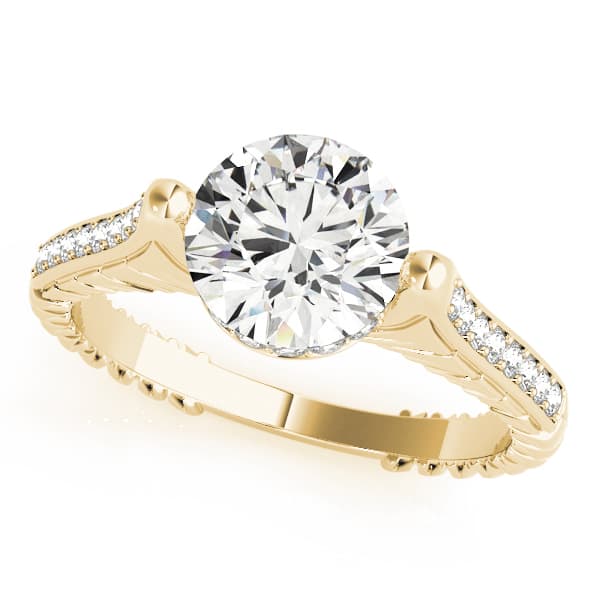 Antique Engagement Ring, style 83868, Front view in yellow gold