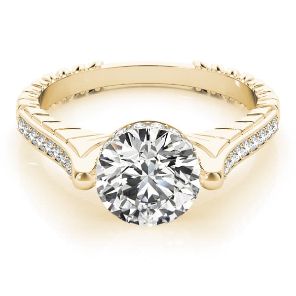 Antique Engagement Ring, style 83868, On hand view in yellow gold