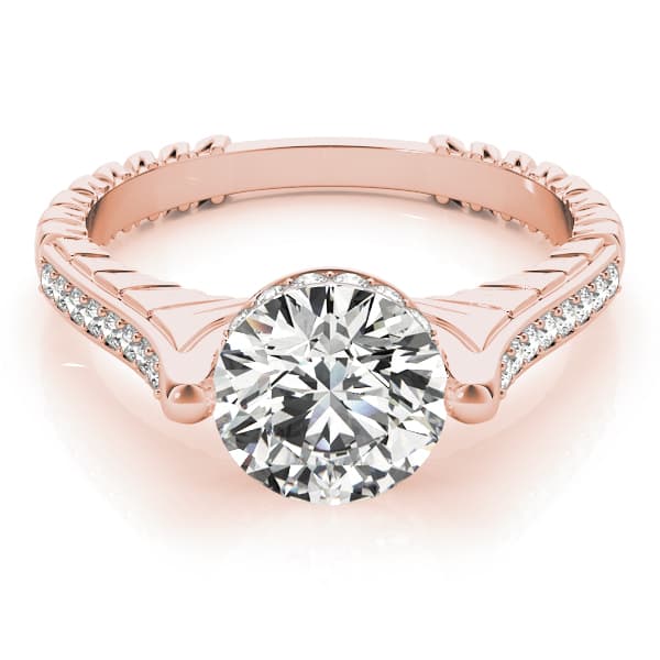 Antique Engagement Ring, style 83868, On hand view in rose gold