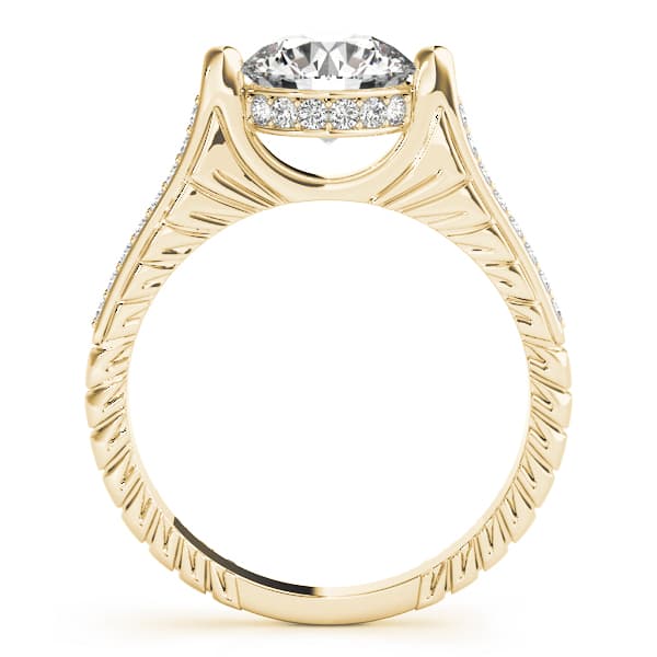 Antique Engagement Ring, style 83868, Side view in yellow gold