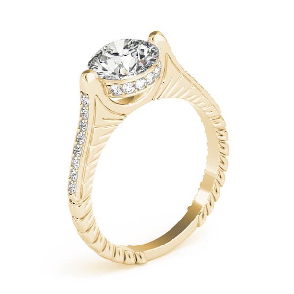 Antique Engagement Ring, style 83868, Top view in yellow gold