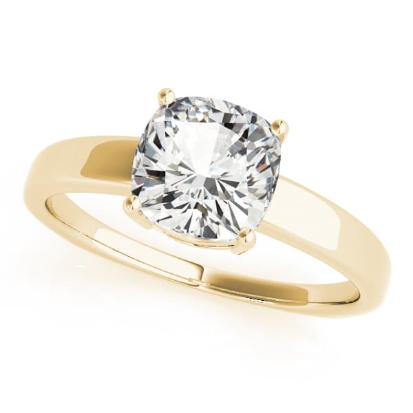 Solitaire Prince Engagement Ring, style 83878, Front view in yellow gold