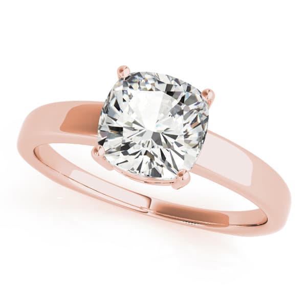Solitaire Prince Engagement Ring, style 83878, Front view in rose gold