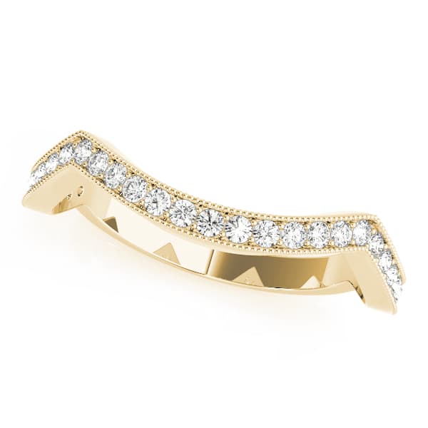 Curved Wedding Band (1/4 ct. tw.), Front view in yellow gold