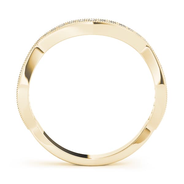 Curved Wedding Band (1/4 ct. tw.), Side view in yellow gold