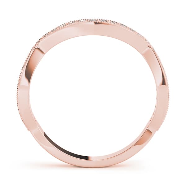 Curved Wedding Band (1/4 ct. tw.), Side view in rose gold
