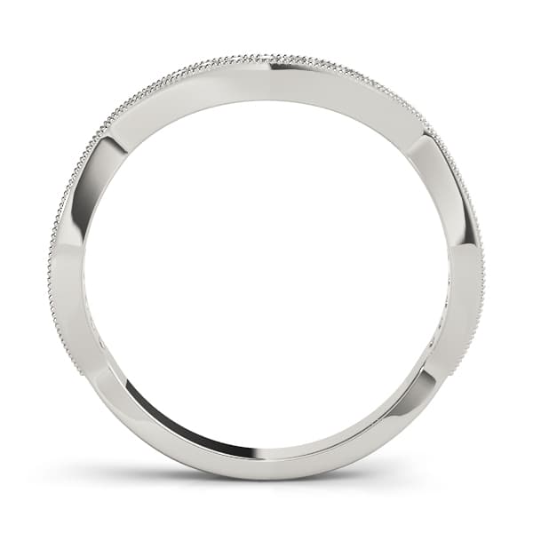 Curved Wedding Band (1/4 ct. tw.), Side view in white gold or platinum