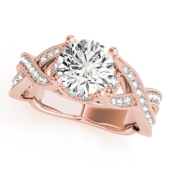 Multi-Row Engagement Ring, style 83891, Front view in rose gold