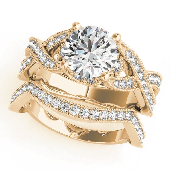 Multi-Row Engagement Ring, style 83891, On hand view in yellow gold