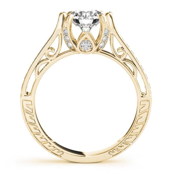 Antique Engagement Ring, style 83895, Side view in yellow gold