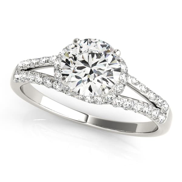 Multirow Split Shank Halo Engagement Rings — style 83904 in 10k White Gold