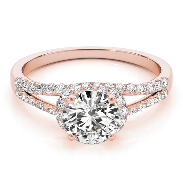 Multi-Row Split Shank Halo Engagement Ring, style 83904, On hand view in rose gold