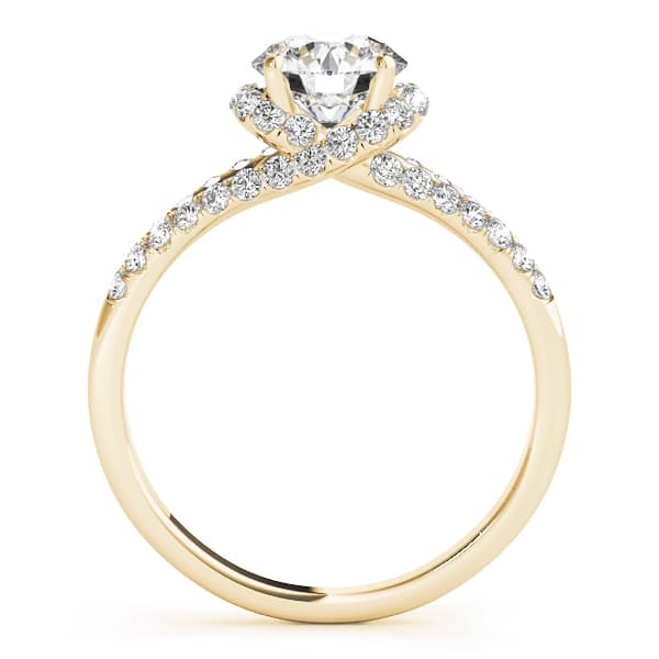 Multi-Row Split Shank Halo Engagement Ring, style 83904, Side view in yellow gold