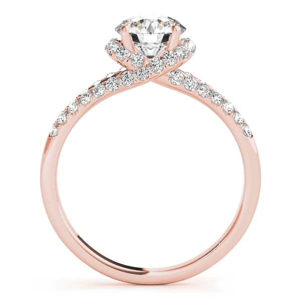 Multi-Row Split Shank Halo Engagement Ring, style 83904, Side view in rose gold