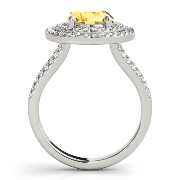 Oval Gemstone Ring (0.82 ct. tw.), Side view in white gold or platinum