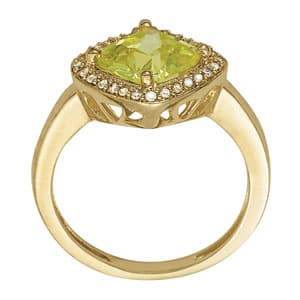 Princess & Cushion Gemstone Ring (1/8 ct. tw.), Side view in white gold or platinum
