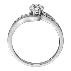 Diamond Fashion Cluster (1/4 ct. tw.), Side view in white gold or platinum