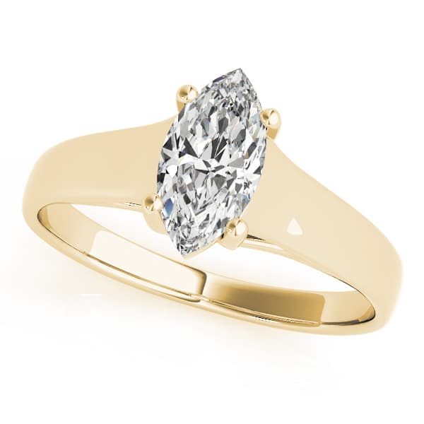 Solitaire Trellis Engagement Ring, style 83957, Front view in yellow gold
