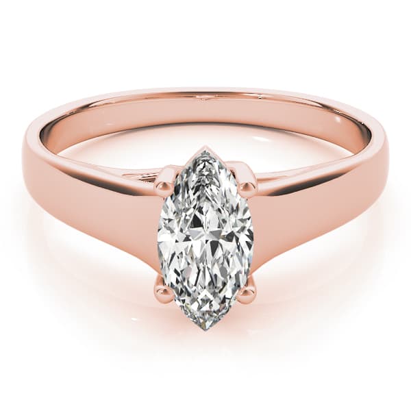 Solitaire Trellis Engagement Ring, style 83957, On hand view in rose gold