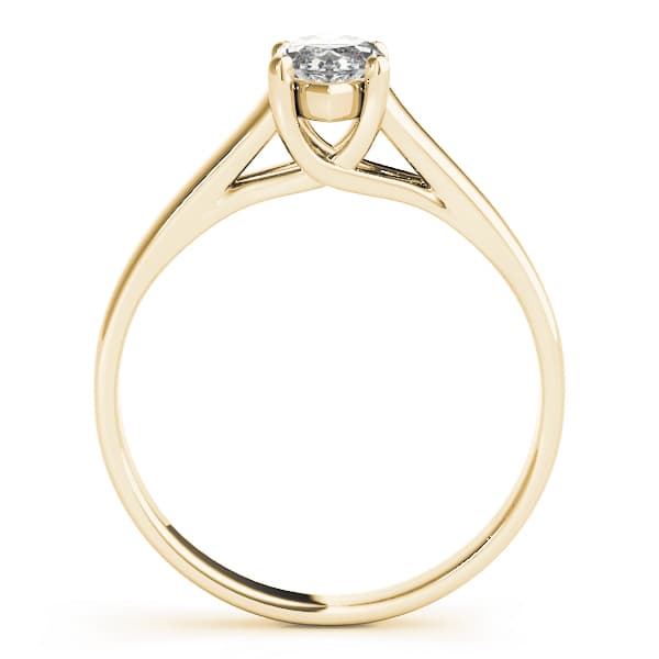 Solitaire Trellis Engagement Ring, style 83957, Side view in yellow gold