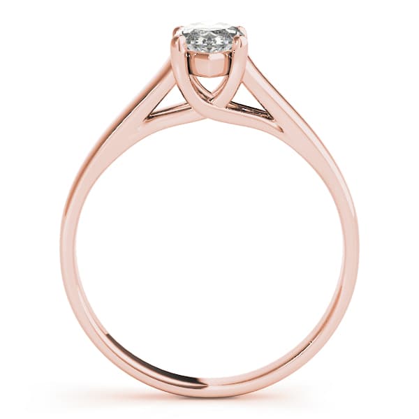 Solitaire Trellis Engagement Ring, style 83957, Side view in rose gold