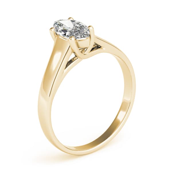 Solitaire Trellis Engagement Ring, style 83957, Top view in yellow gold