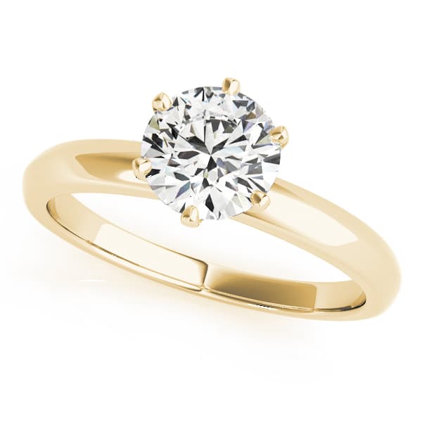 Solitaire Engagement Ring, style 83960, Front view in yellow gold