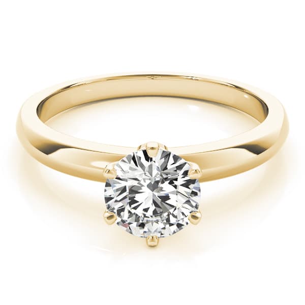 Solitaire Engagement Ring, style 83960, On hand view in yellow gold