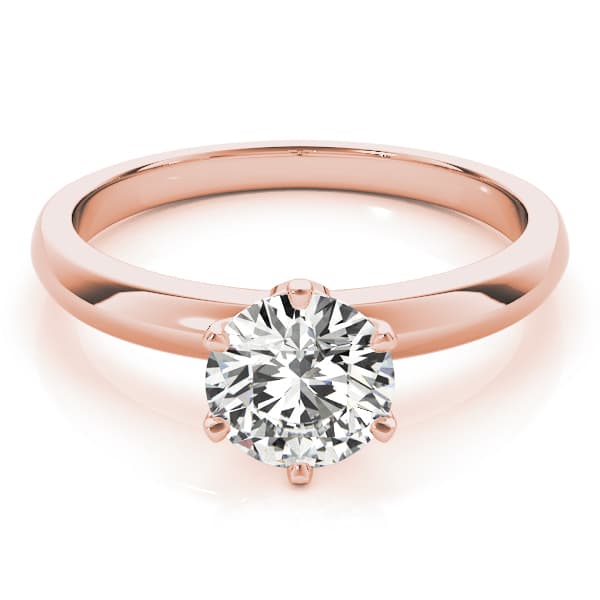 Solitaire Engagement Ring, style 83960, On hand view in rose gold