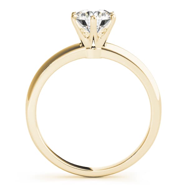 Solitaire Engagement Ring, style 83960, Side view in yellow gold