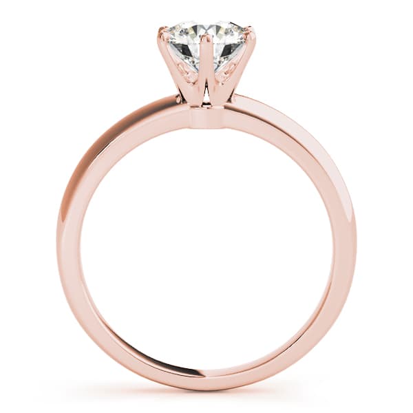 Solitaire Engagement Ring, style 83960, Side view in rose gold