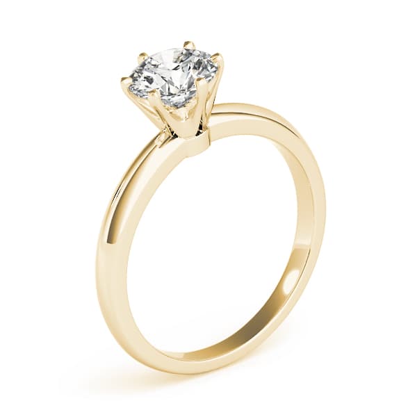 Solitaire Engagement Ring, style 83960, Top view in yellow gold